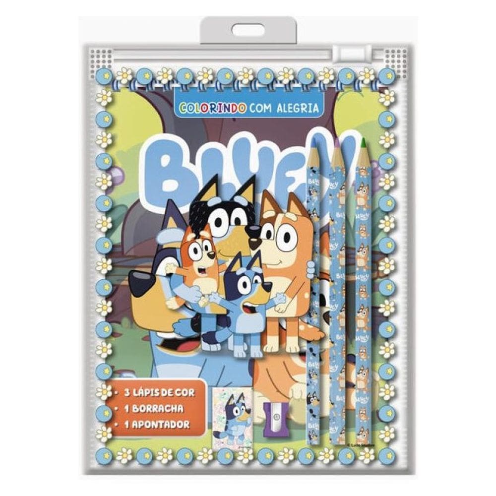 Bluey Colorindo Com Alegria
