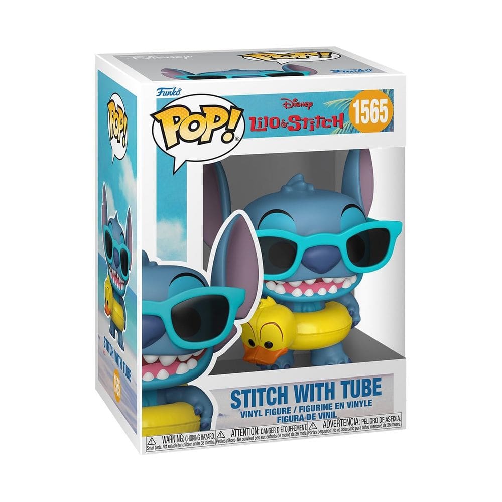 Boneco de vinil Funko Pop! Disney Lilo & Stitch Stitch com tubo