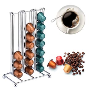 Suporte Porta 42 Cápsulas de Café Torre Organizadora Inox
