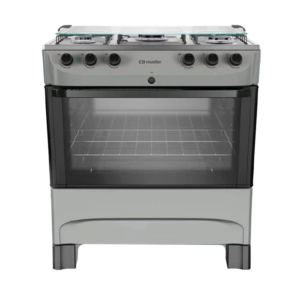 Fogão à Gás Mueller MFI5BB 5B Mesa Inox Forno 81,6L Titânio - Bivolt
