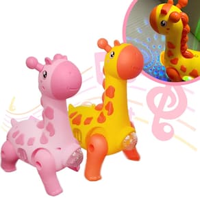 Girafa Brinquedo Infantil Dançante com Som e Luz para Bebês