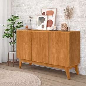 Buffet Ares Lux Três Portas 1.25 Nature - Tebarrot Móveis