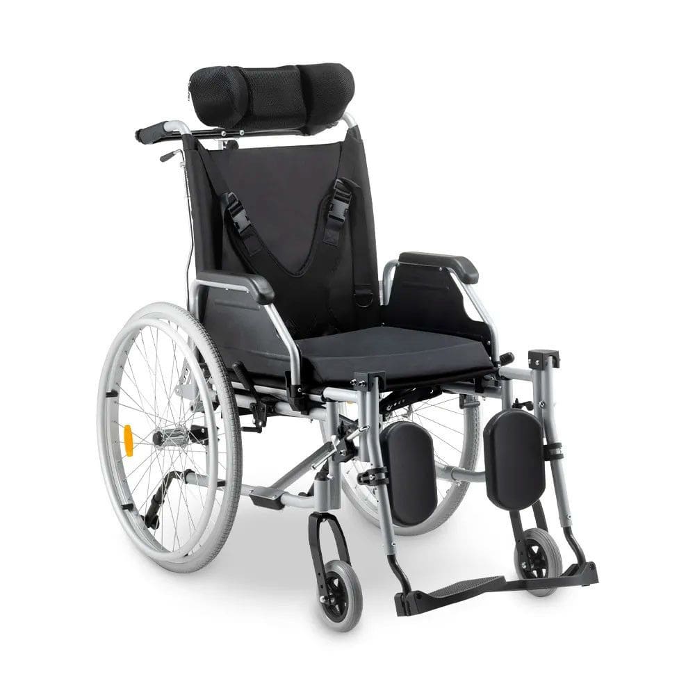 Cadeira de Rodas D700 T40 Reclinável em Alumínio Dobrável até 130 Kg Dellamed
