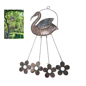 Sino Dos Ventos Flamingo Cisne Flores Decoraçao Jardim Varanda Som Suave Quintal Enfeite Relaxante