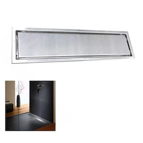 Ralo Linear Oculto 50cm Inox Banheiro Lavabo Invisivel Anti Odor Anti Inseto Higienico Seguro Resistente