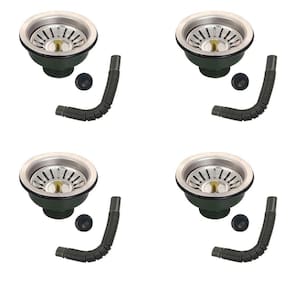 Ralo Valvula Dreno Filtro De Pia 10x10 Kit 4 Unidades Inox Sifao Tubo De Escoamento Cozinha Lavabo Casa Lavanderia