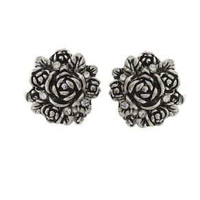 Brinco Grande Estilo Boho Flor Pedras Brancas Prata 925