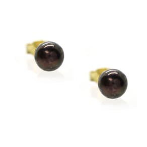 Solitário Brinco Negro Esverdeado Tahiti Natural Ouro J23557