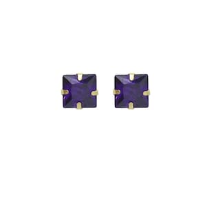 Brinco Ametista Zircônio Solitário Infantil Ouro 18k J23376
