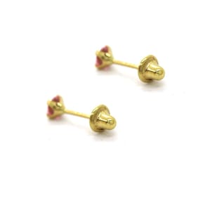 Brinco Infantil Helix Tragus Briolet Pedra Rosa Ouro J23392