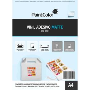 Vinil Adesivo Matte para Jato de Tinta 200g A4 - 10 Folhas