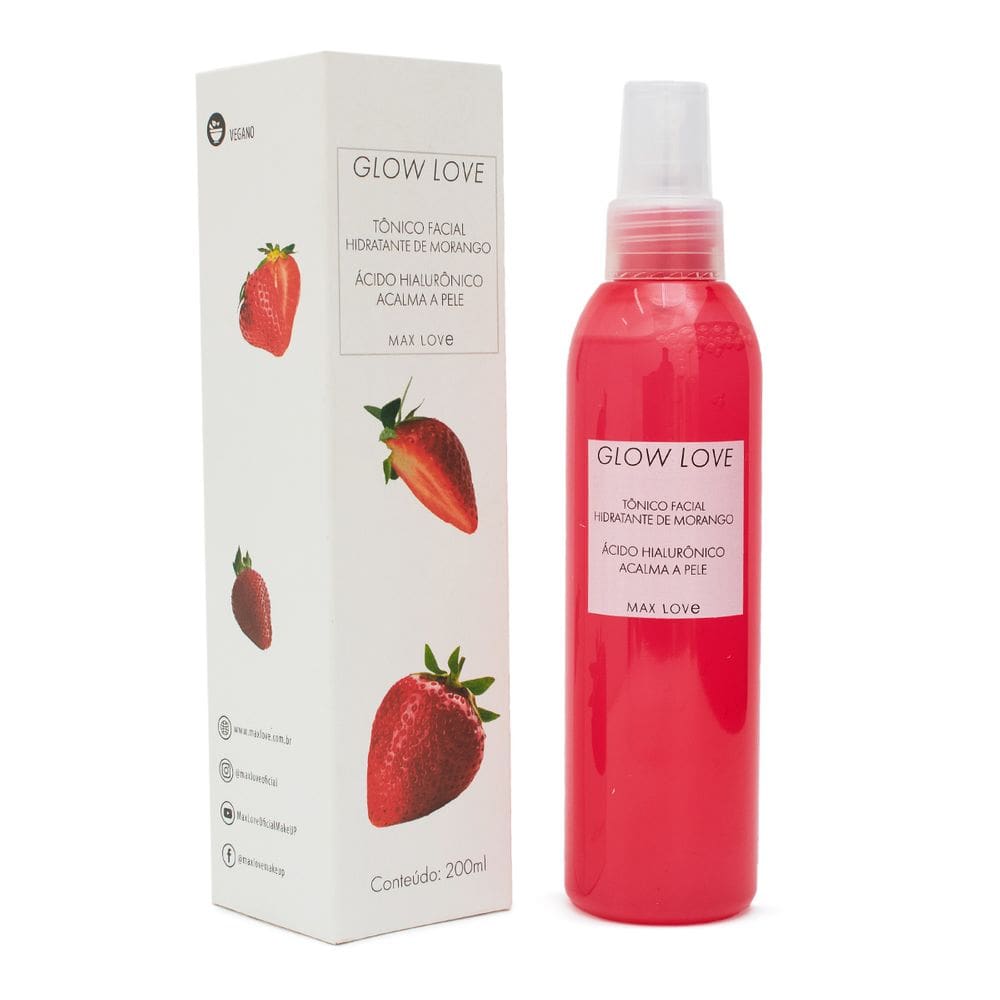 Tônico Facial Hidratante Glow Love Morango Max Love