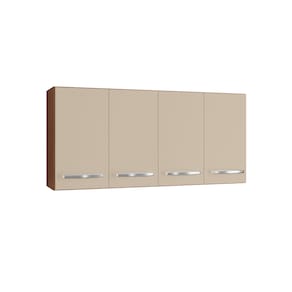 Armário Aéreo Mara 1.20 Móblis H2 com 4 Portas:savana/off White