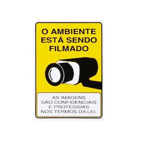 Placa Sinalização Ambiente Sendo Filmado 20X15