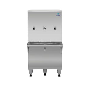 Bebedouro de Coluna Industrial 3 Torneiras 100 Litros Frisbel RA10 Inox 127V