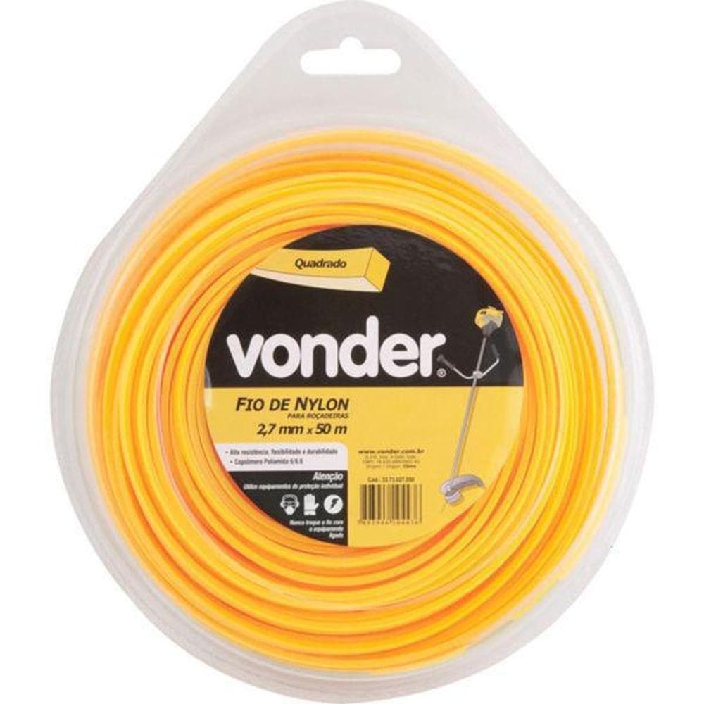 Fio De Nylon 2,7Mm X 50M Quadrado Vonder