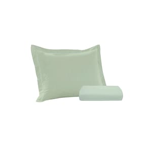 Kit Lencol Elástico e Fronha Solteiro 230 Fios Reffinata Buettner Verde Menta