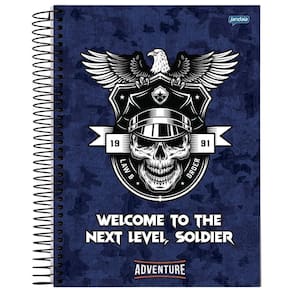 Caderno Univ 20 Matérias 320Fls Adventure Azul Jandaia