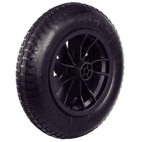 Pneu Com Câmara Tramontina 3.25-8pol Com Roda Plástica Bucha Plástica Para Carrinho Mão Tramontina