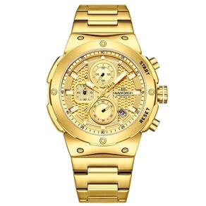 Relógio De Quartzo Esportivo Militar Em Aço Inoxidável À Prova Da Água Impermeavel Dourado