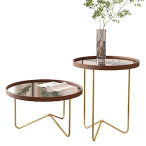 Conjunto de Mesa Saramandaia Castanho Dourado