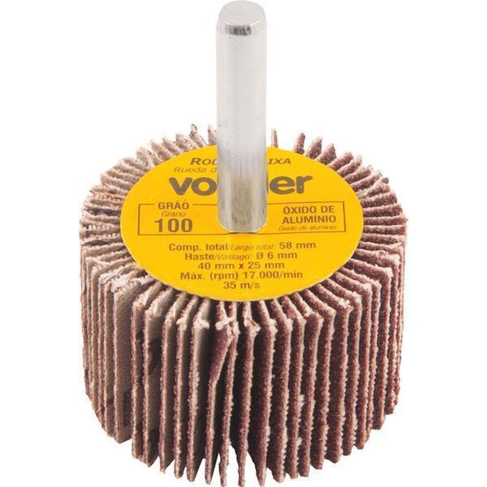 Roda De Lixa 40X25Mm Com Haste G100 Vonder
