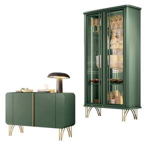 Buffet Benvenuto e Cristaleira Évora Verde Pistache - HB Móveis