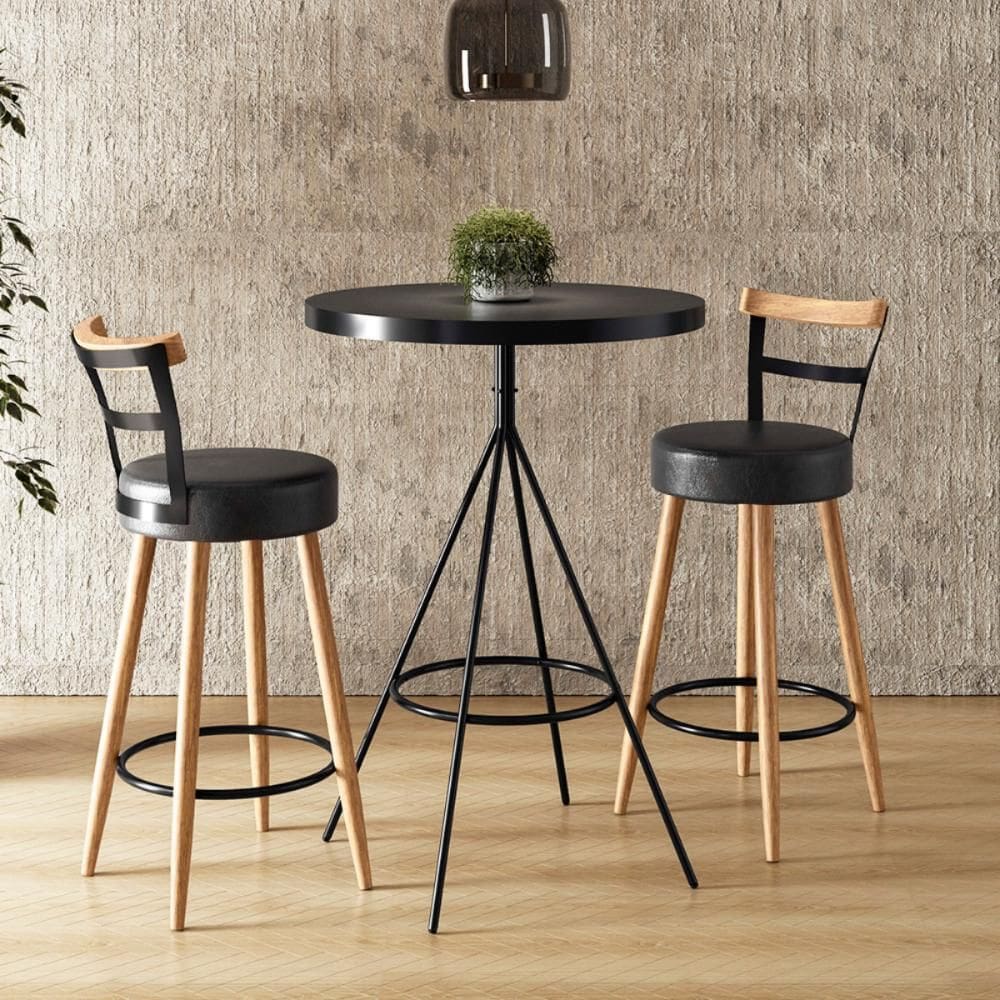 Kit de Mesa Com 2 Banquetas - Grecia Preto