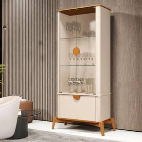 Conjunto Cristaleira e Buffet Alamo Off White Nature