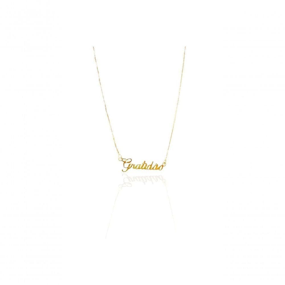 Colar Gratidão Banhado Ouro 18K Delicado