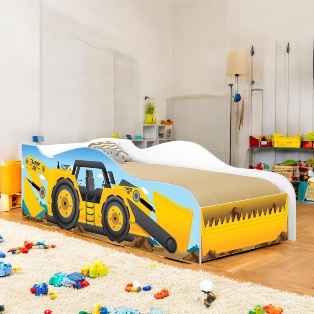 Cama Infantil Para Menina Menino Com Proteção e com Colchão Carro Rosa