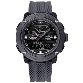 Relógio Esportivo Masculino Dupla Exibição De Quartzo Pulseira Silicone 5atm À Prova Da Água Cinza