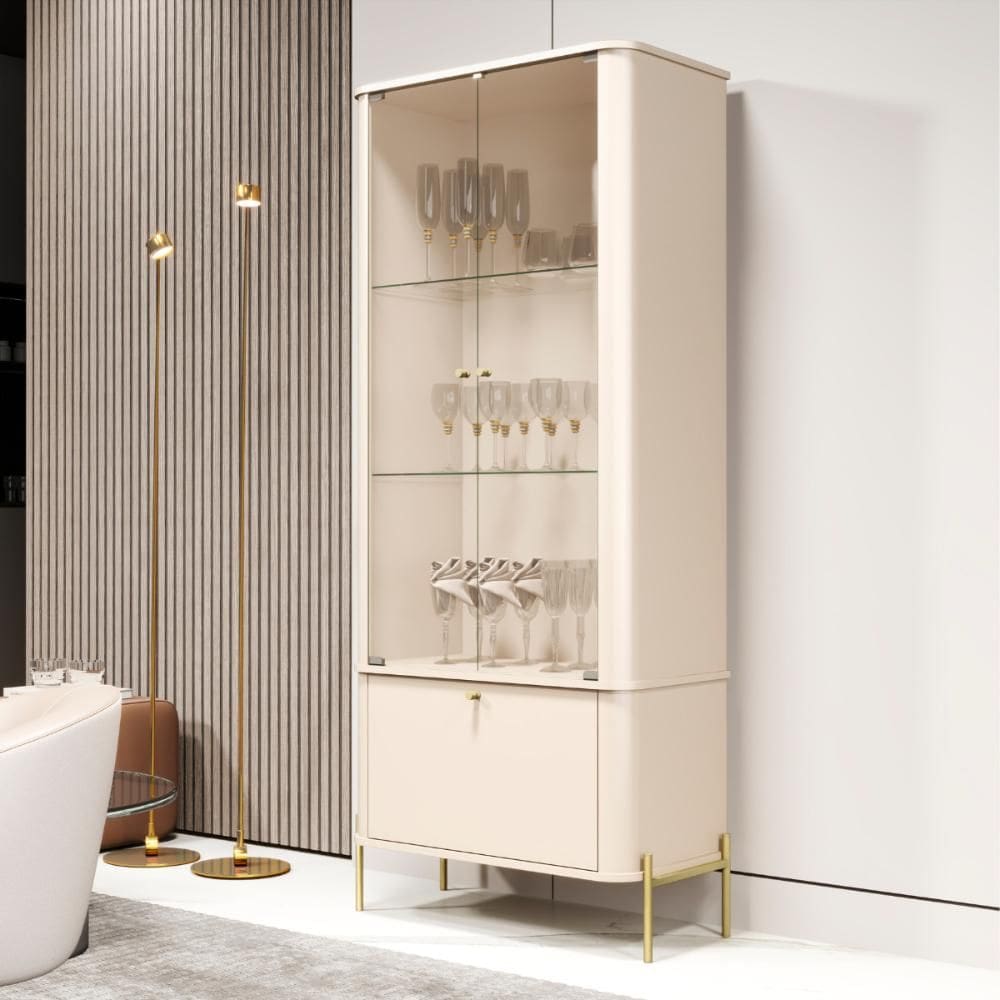 Cristaleira Nova Orleans Off White Dourado