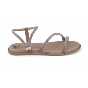 Sandália Papete Feminina Moleca 5450.237 Brilho Strass