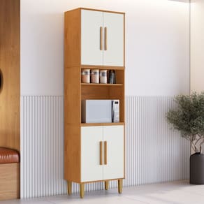 Paneleiro Torre quente 4 Portas Lorena Marrom/Off White