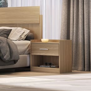 Mesa de Cabeceira 1 Gaveta 1 Nicho 54x39cm Cedro