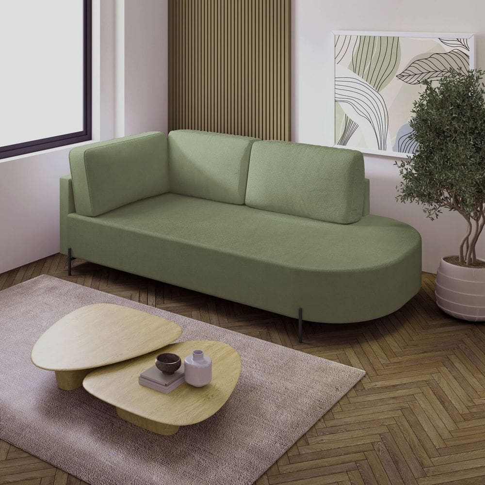 Sofá Living Orgânico 2 Lugares 165cm Norten Verde