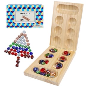 Conjunto de jogos de tabuleiro Mancala Offelec Portable Travel Wooden