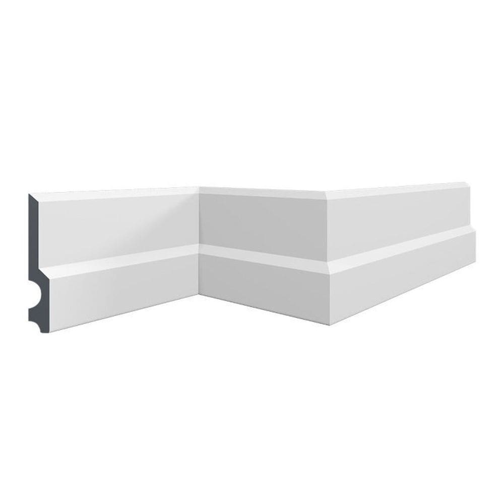 Kit com 15 Barras Rodapé de Poliestireno 13cm x 18mm x 2m Cf14 HD Homestar 30m Branco