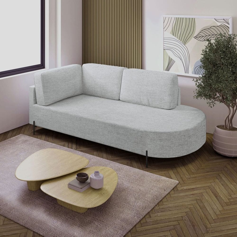 Sofá Living Orgânico 2 Lugares 165cm Norten Cinza