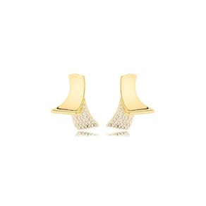 Brinco Feminino Elegante Banhado A Ouro 18k