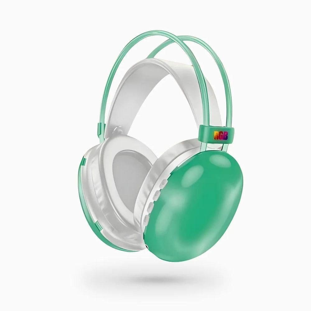 Fone De Ouvido Verde Sem Fio Bluetooth V5.3 Com Led