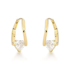 Argolas Com Luminoso Coração Banhadas A Ouro 18k – Elegância Pura Dourado