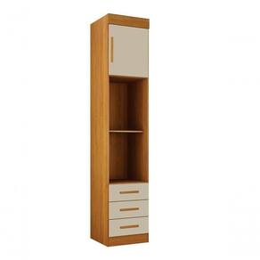 Modulado Mesa De Cabeceira 3 Gavetas - Orion-cinamomo-off White - Leifer Móveis