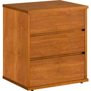 Mesa De Cabeceira 3 Gavetas Telescópicas Mdf Grécia-nature Bianchi Móveis