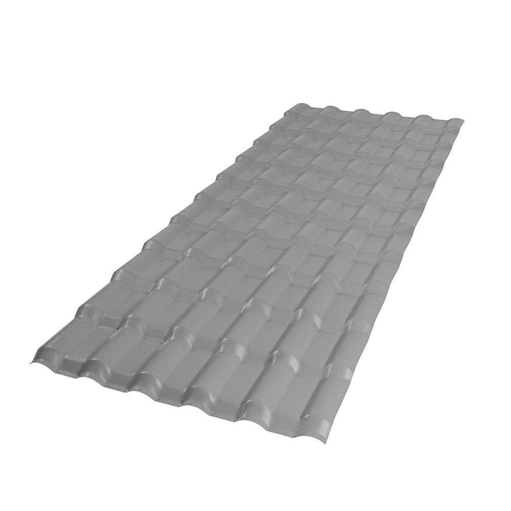 Telha Plan Pvc 2,42cm x 0,88cm x 0,16cm 6 Ondas Cinza
