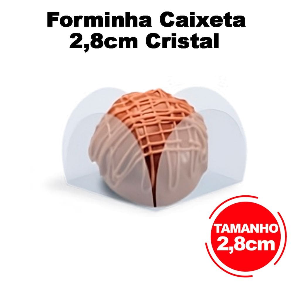 Forminha Quadrada Caixeta Cristal Transparente Luxo C/ 50uni