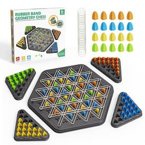 Tabuleiro de estratégia Chain Triangle Chess para crianças e adultos