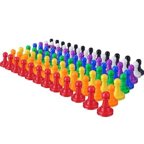 Peças de jogo de tabuleiro Hestya 96 peças de peão de plástico multicolorido