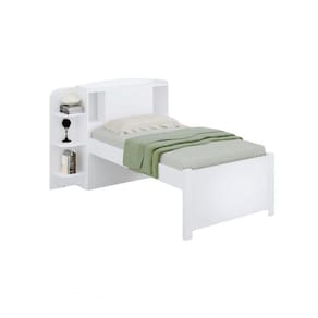 Cama Solteiro Com Cabeceira Baú - Milênio Plus-branco - Móveis D`doro